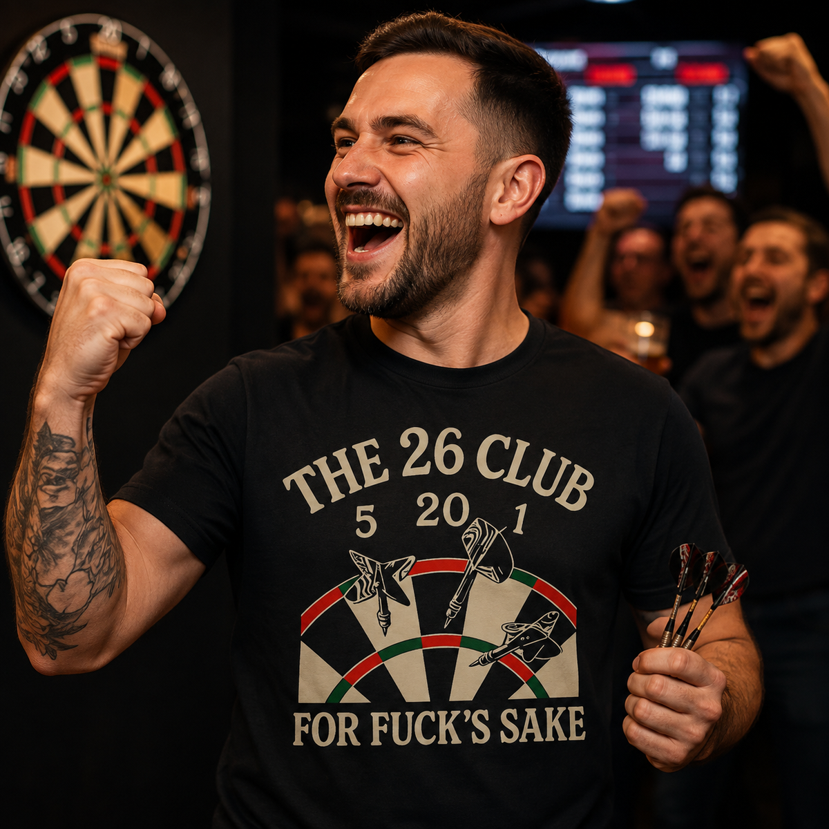 The 26 Club for Fuck's Sake Darts T Shirt
