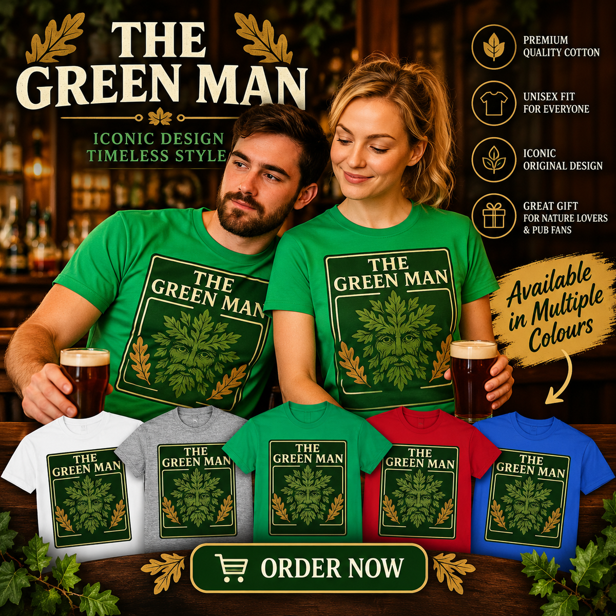 The Green Man Pub T Shirt