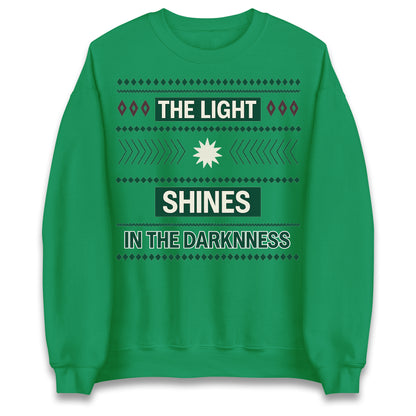 The Light Shines in The Darkness Christmas Jumper