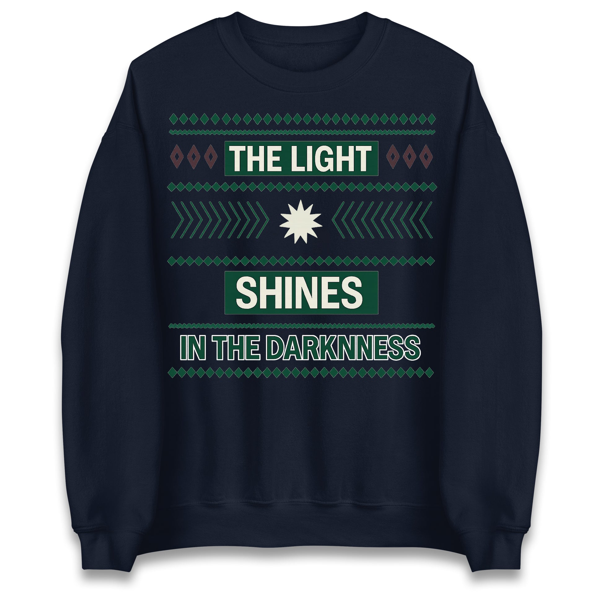 The Light Shines in The Darkness Christmas Jumper