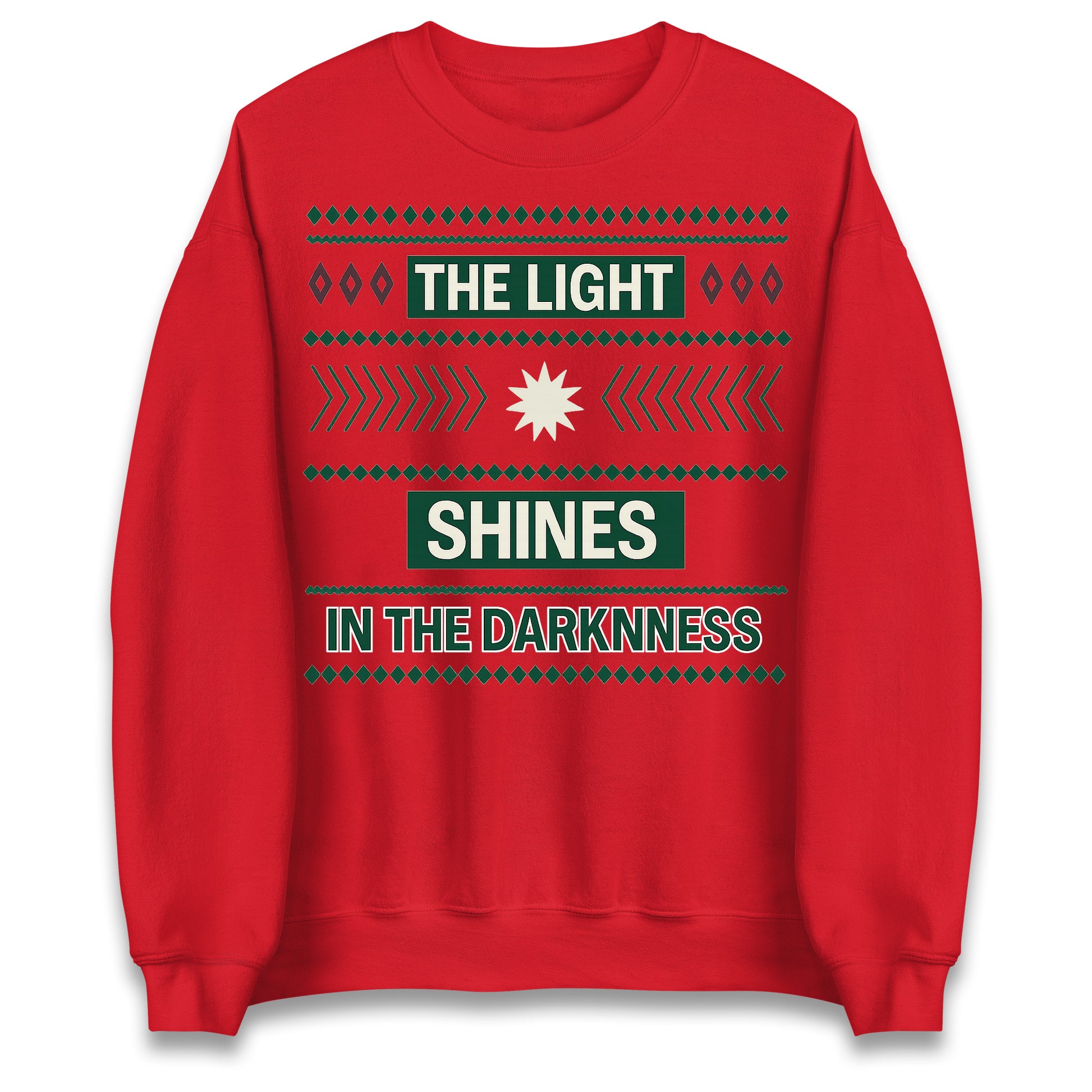 The Light Shines in The Darkness Christmas Jumper