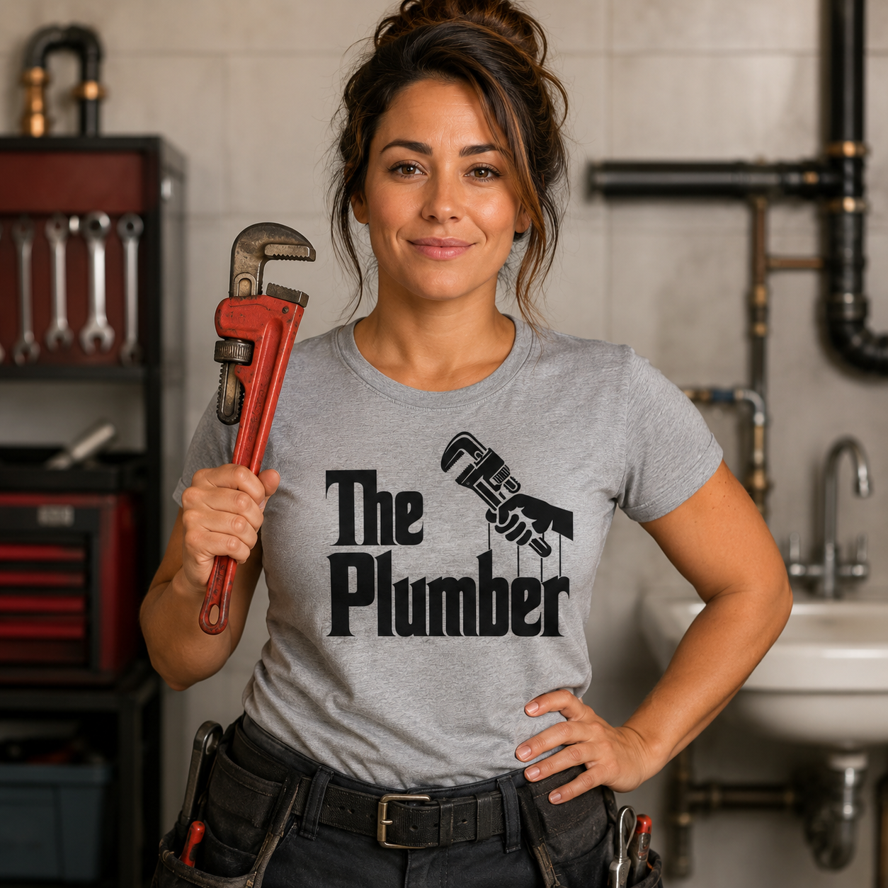 The Plumber Mens T Shirt Funny Godfather Style Plumbing Heating T Shirt