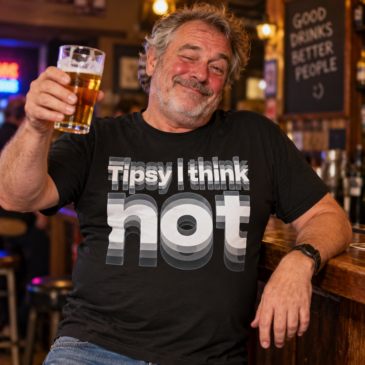 Tipsy I Think Not T-Shirt Viral TikTok Graphic Tee