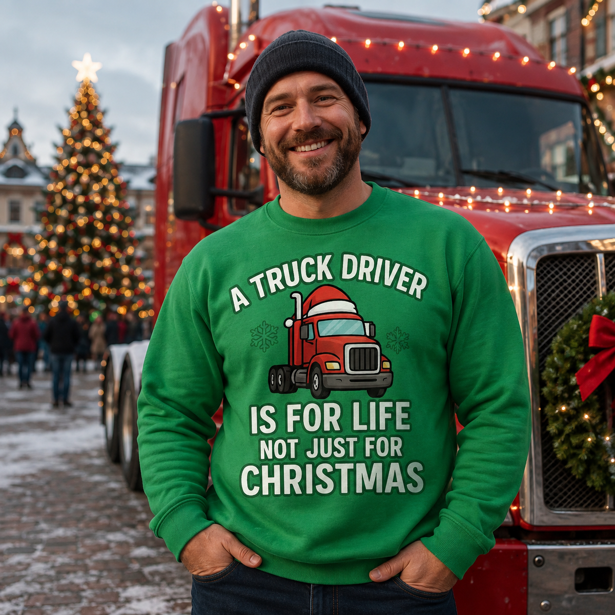 Truck Driver Christmas Jumper