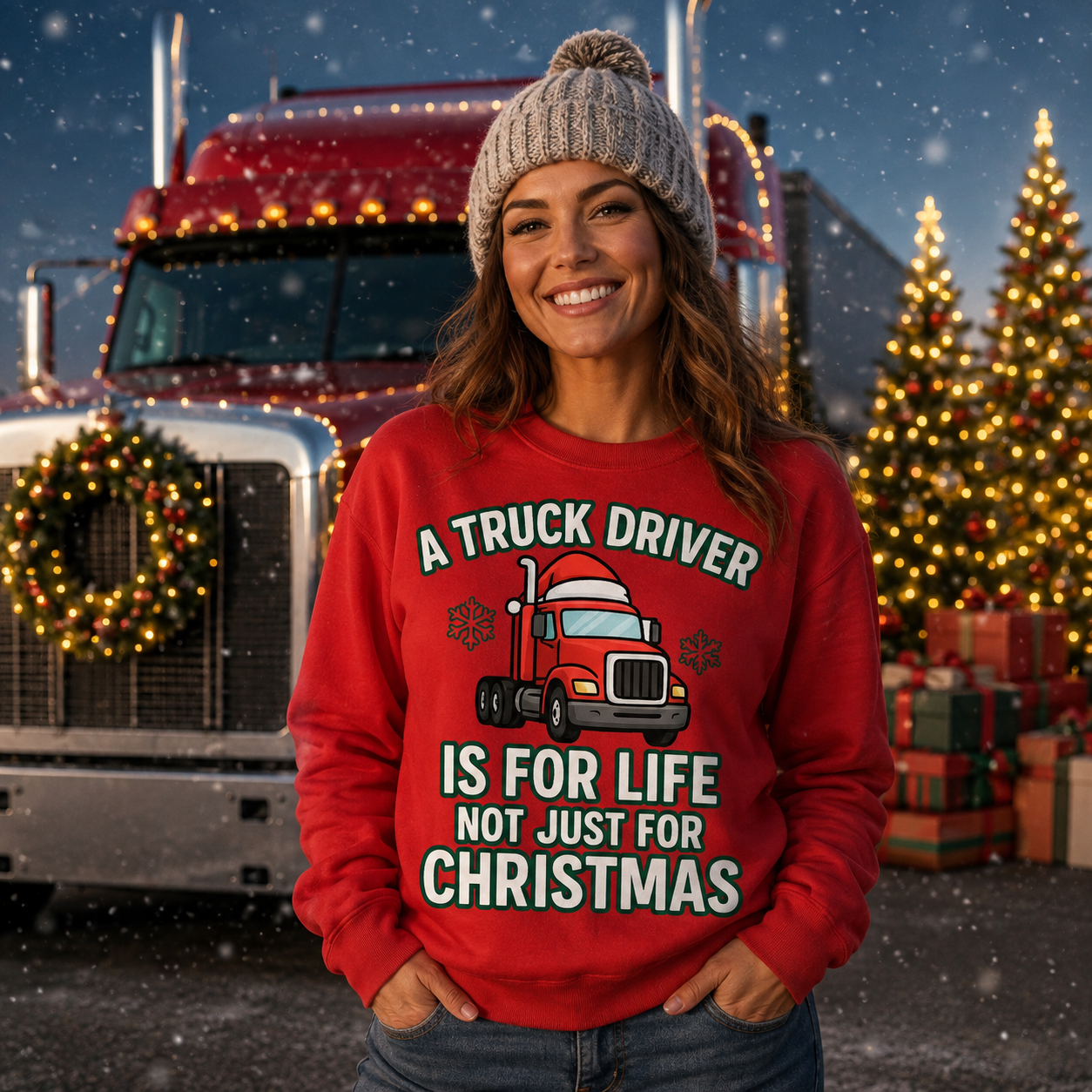 Truck Driver Christmas Jumper