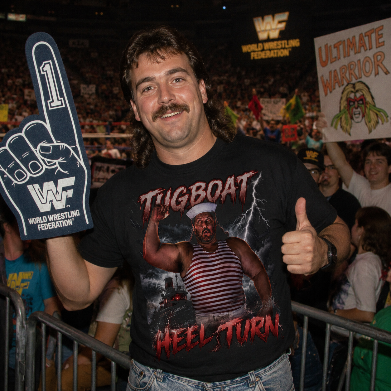 Tugboat WWF Pro Wrestling Tee Shirt