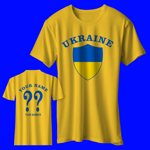 Personalised Ukraine Football Shirt with any Name & Number
