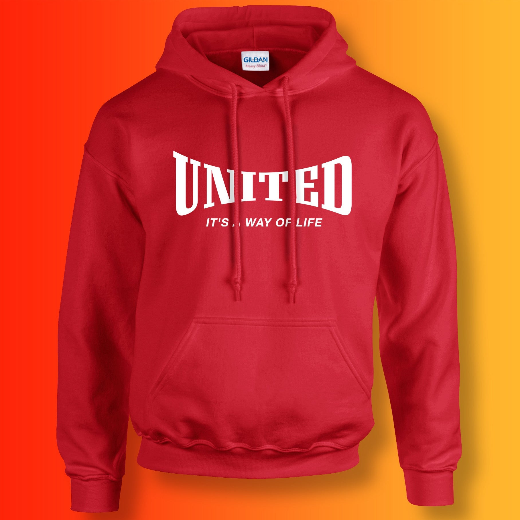 United Hoodie with It's a Way of Life Design Red