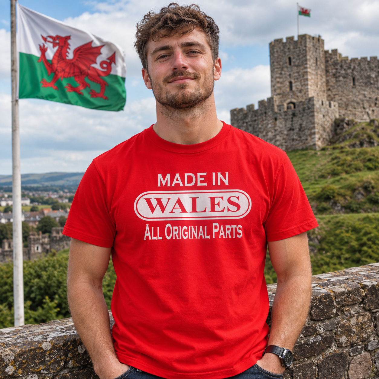 Made in Wales All Original Parts T Shirt