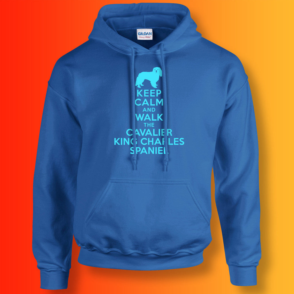 Keep Calm and Walk The Cavalier King Charles Spaniel Hoodie Royal Blue