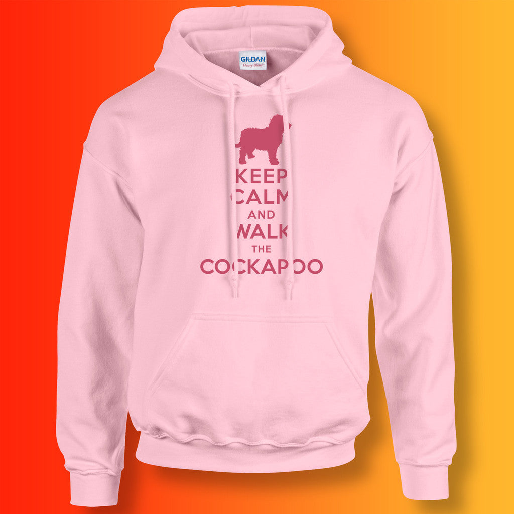 Keep Calm and Walk The Cockapoo Hoodie Light Pink