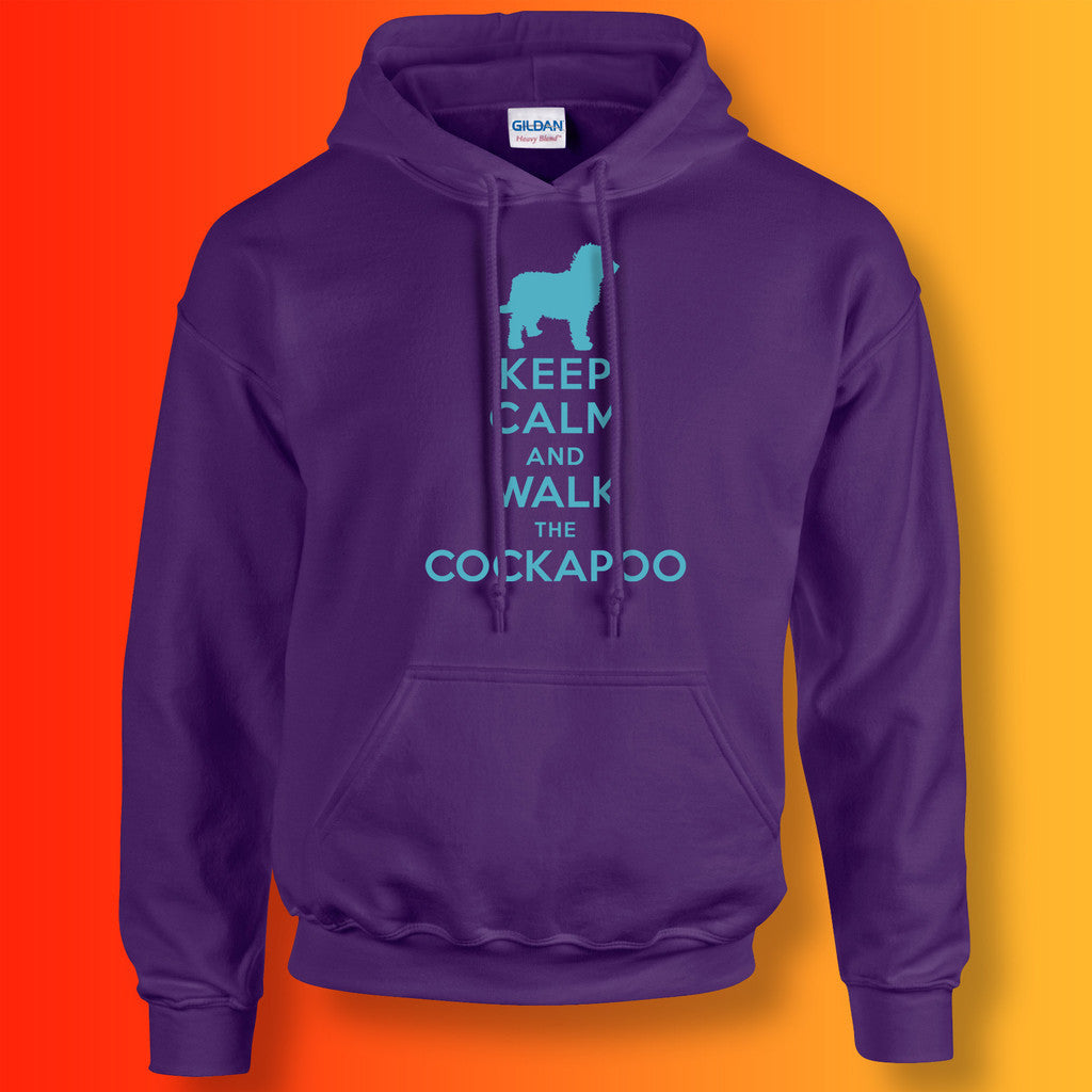Keep Calm and Walk The Cockapoo Hoodie Purple