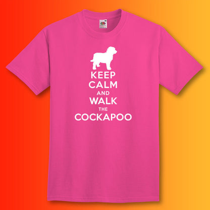 Keep Calm and Walk The Cockapoo T-Shirt Fuchsia