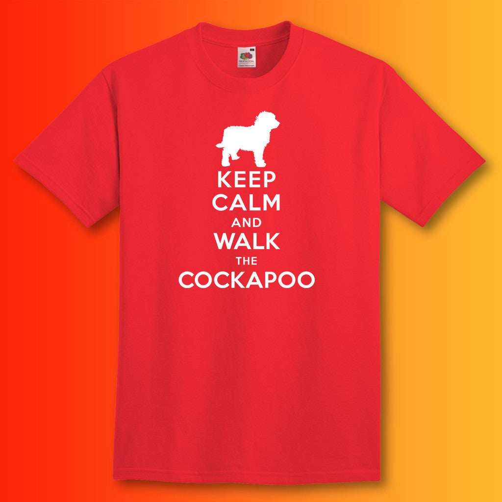 Keep Calm and Walk The Cockapoo T-Shirt Red