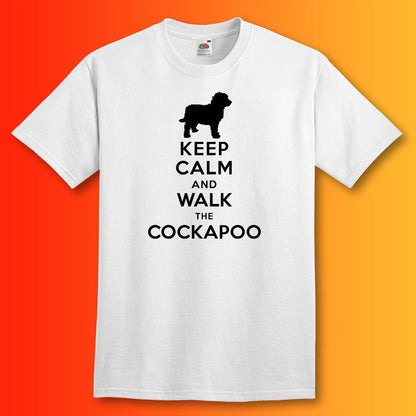 Keep Calm and Walk The Cockapoo T-Shirt White