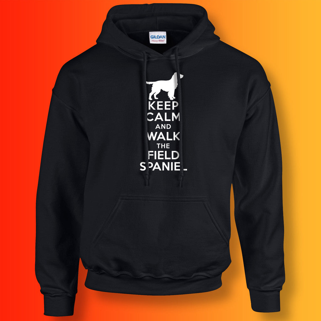 Keep Calm and Walk The Field Spaniel Hoodie Black