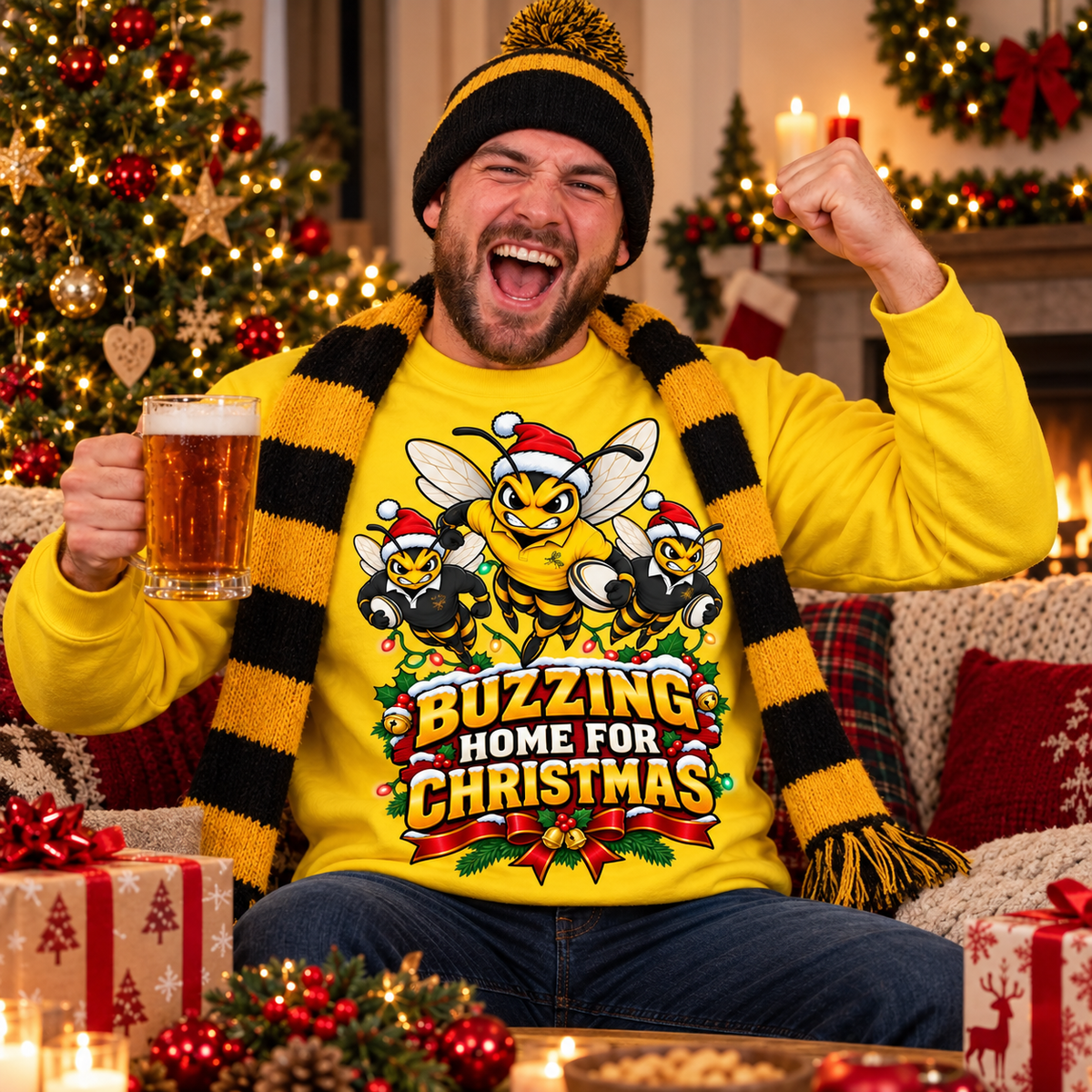 Wasps Rugby Christmas Jumper