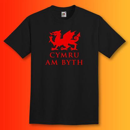 Welsh Dragon T-Shirt Black