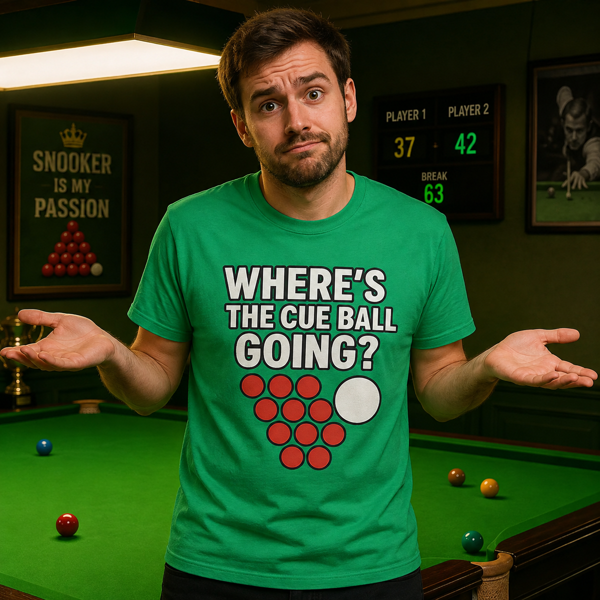 Where’s The Cue Ball Going T Shirt 