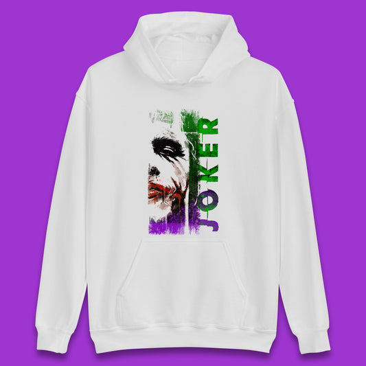 Joker Face Movie Villain Comic Book Character Supervillain Movie Poster Unisex Hoodie