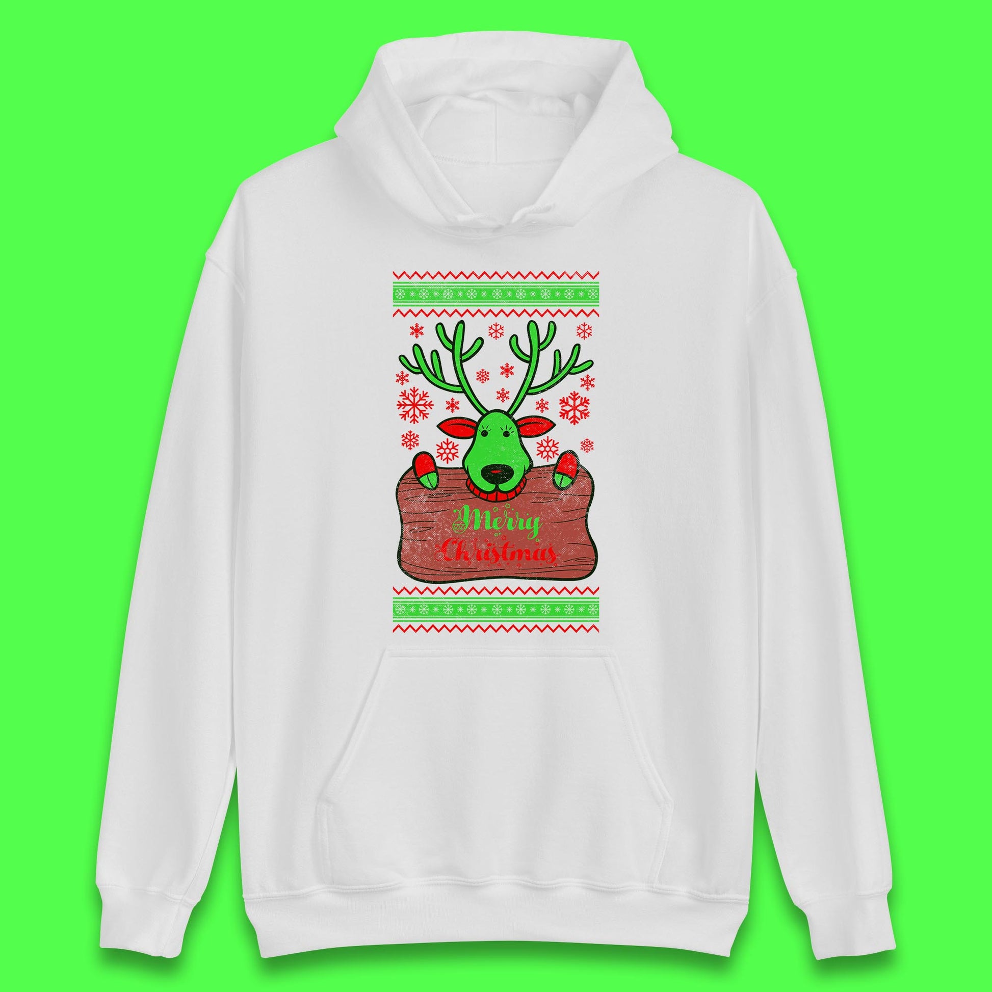 merry christmas reindeer hoodie