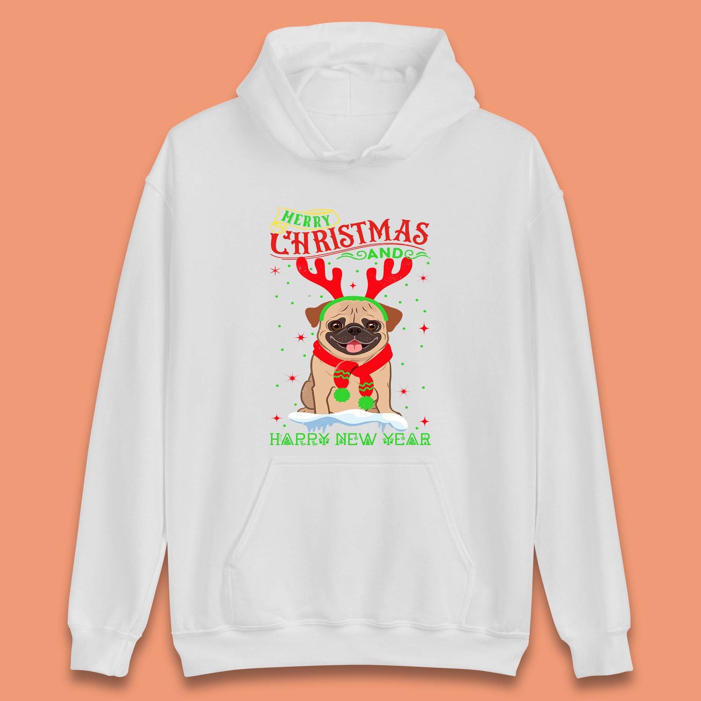 christmas pug dog hoodie