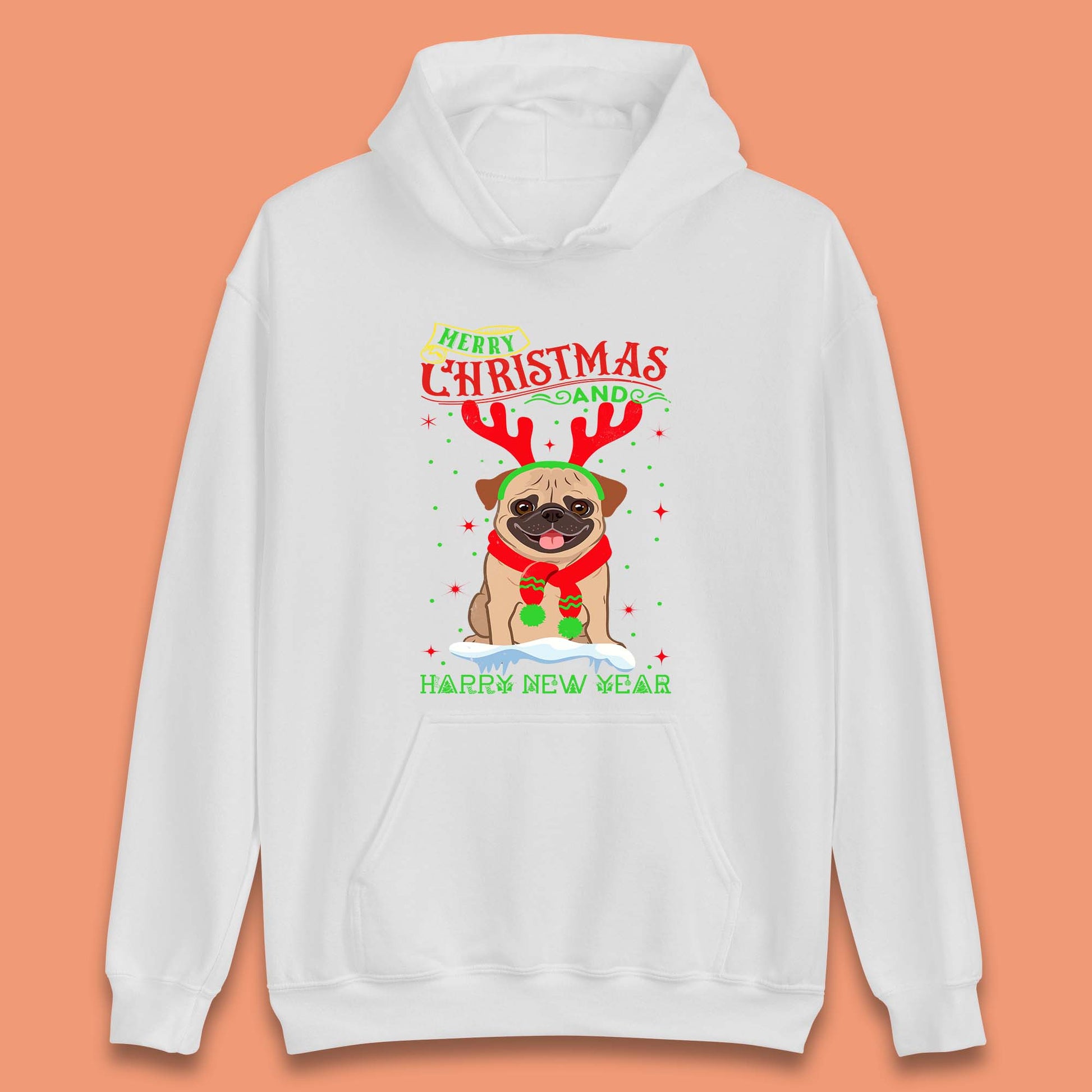 christmas pug dog hoodie