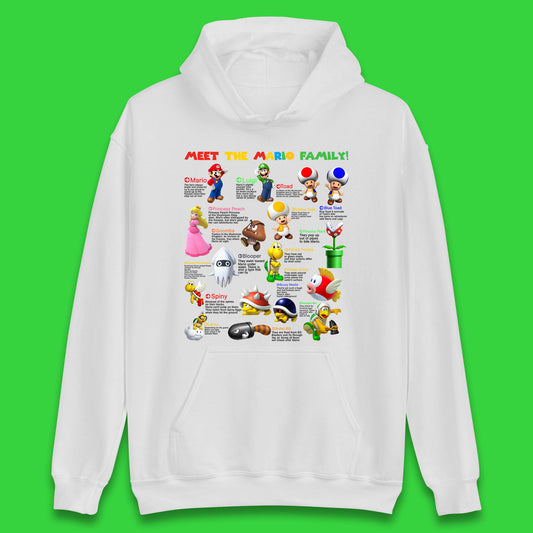 Meet The Mario Family Super Mario Vintage Mario Family Matching Costume Unisex Hoodie