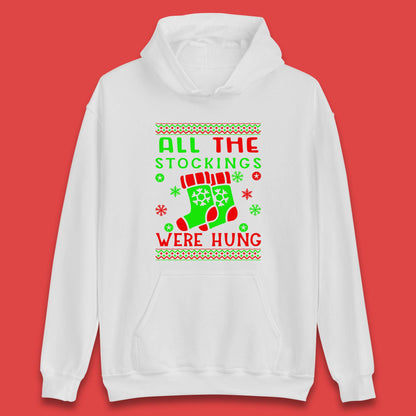 christmas socks all the stocking were hung hoodie