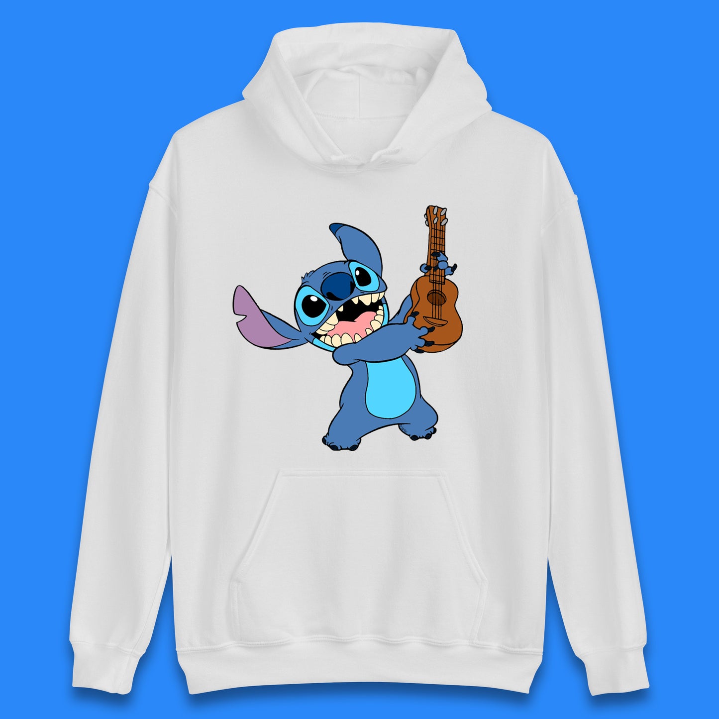 Disney Ohana Playing The Guitar Ohana Lilo & Stitich In Happy Mood Cartoon Character Disney World Unisex Hoodie