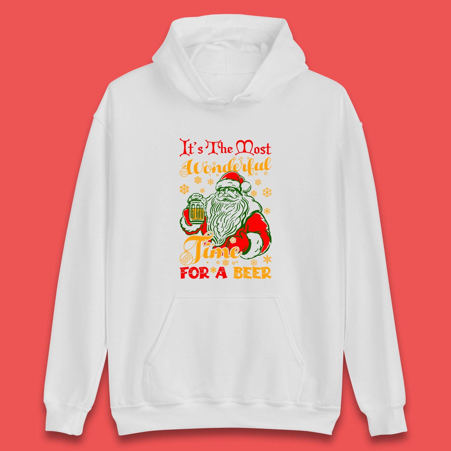 santa drinking beer hoodie