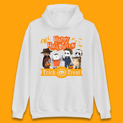 Happy Halloween Trick Or Treat Chibi Horror Movie Characters Killer Unisex Hoodie