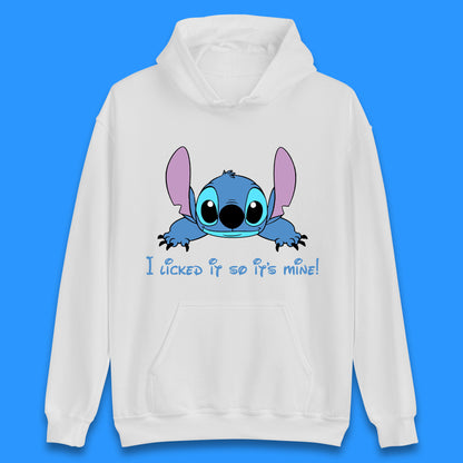 Disney I Licked It So It's Mine Funny Offensive Quote Disney Ohana Lilo And Stitich Disneyland Cartoon Character Unisex Hoodie