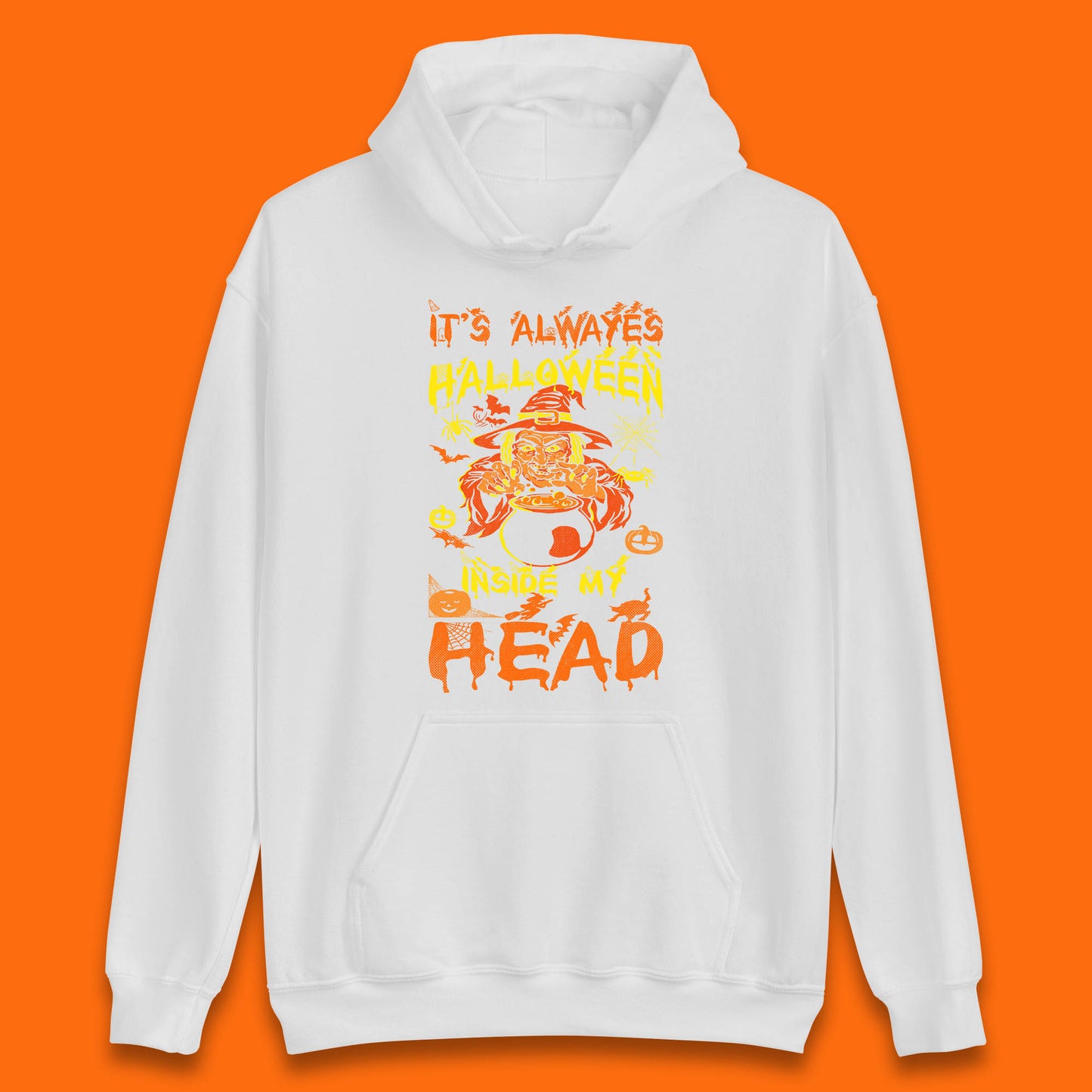It's Always Halloween Inside My Head Witch Cooking A Magic Potion In The Cauldron (Stew Pot) Halloween Unisex Hoodie