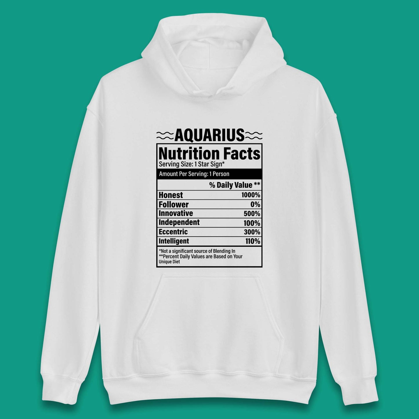 Aquarius Nutrition Facts Unisex Hoodie