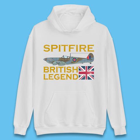 Supermarine Spitfire British Legend Fighter Aircraft Royal Air Force Spitfire WW2 Remembrance Day Unisex Hoodie