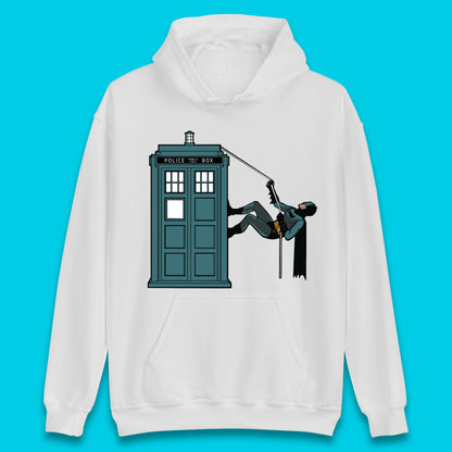 Batman Climbing Police Public Call Box DC Comics Superhero Movie Character Unisex Hoodie
