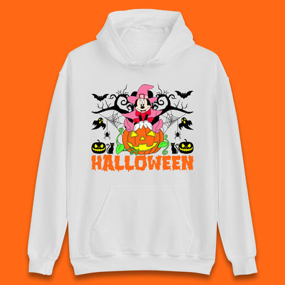 Disney Halloween Witch Minnie Mouse Sitting On Pumpkin Horror Scary Disneyland Trip Costume Unisex Hoodie