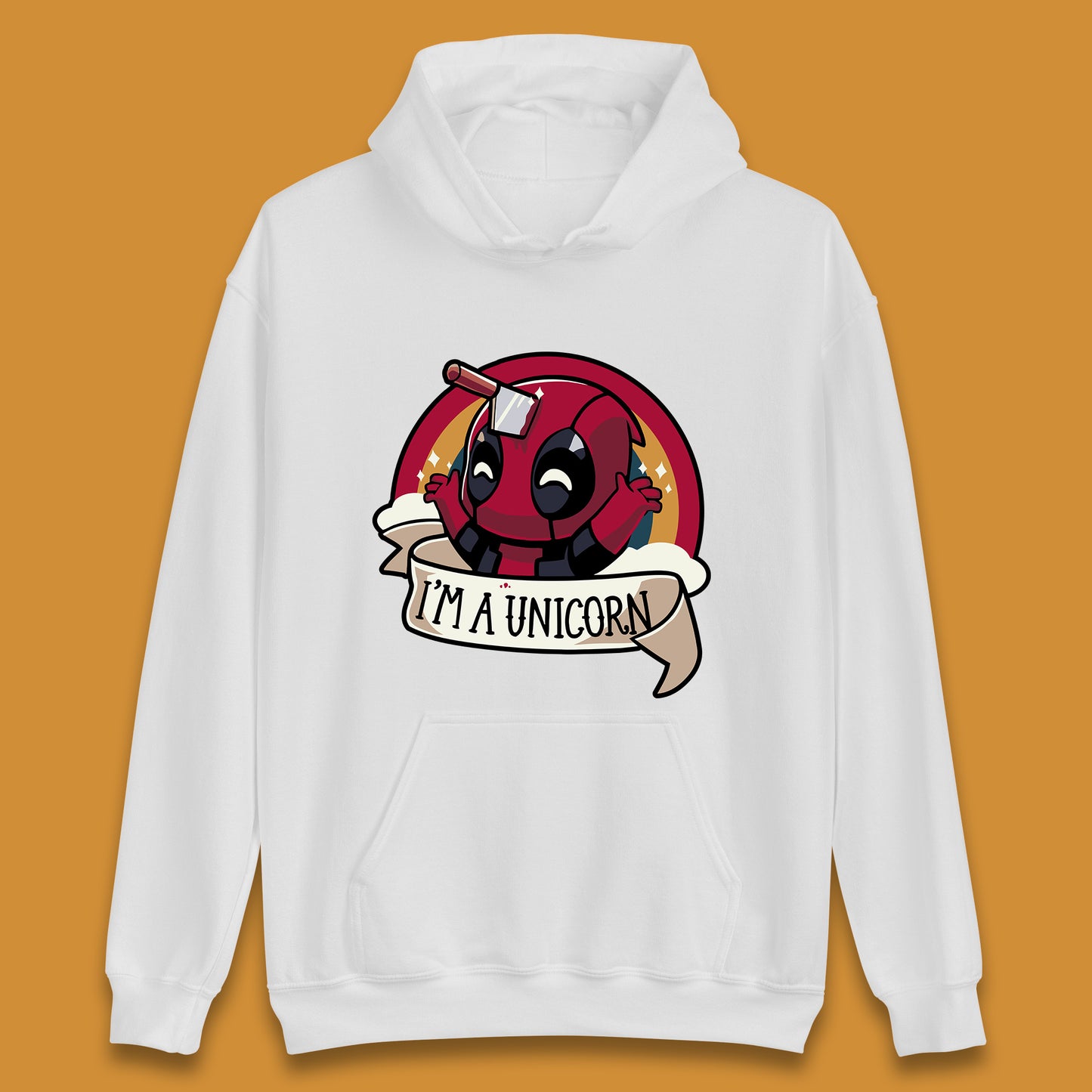 I'm A Unicorn Funny Deadpool Rainbow Colors Marvel Avengers Superhero Fictional Character Unisex Hoodie