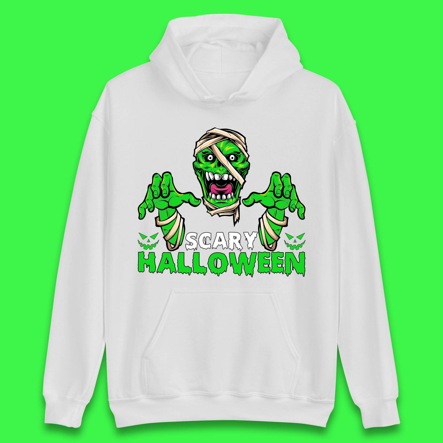 Scary Halloween Skull Zombie Mummy Horror Monster Zombie Hands Scary Vibes Unisex Hoodie