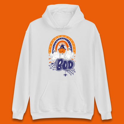 Halloween Boo Ghosts With Witch Pumpkin Scary Spooky Season Unisex Hoodie