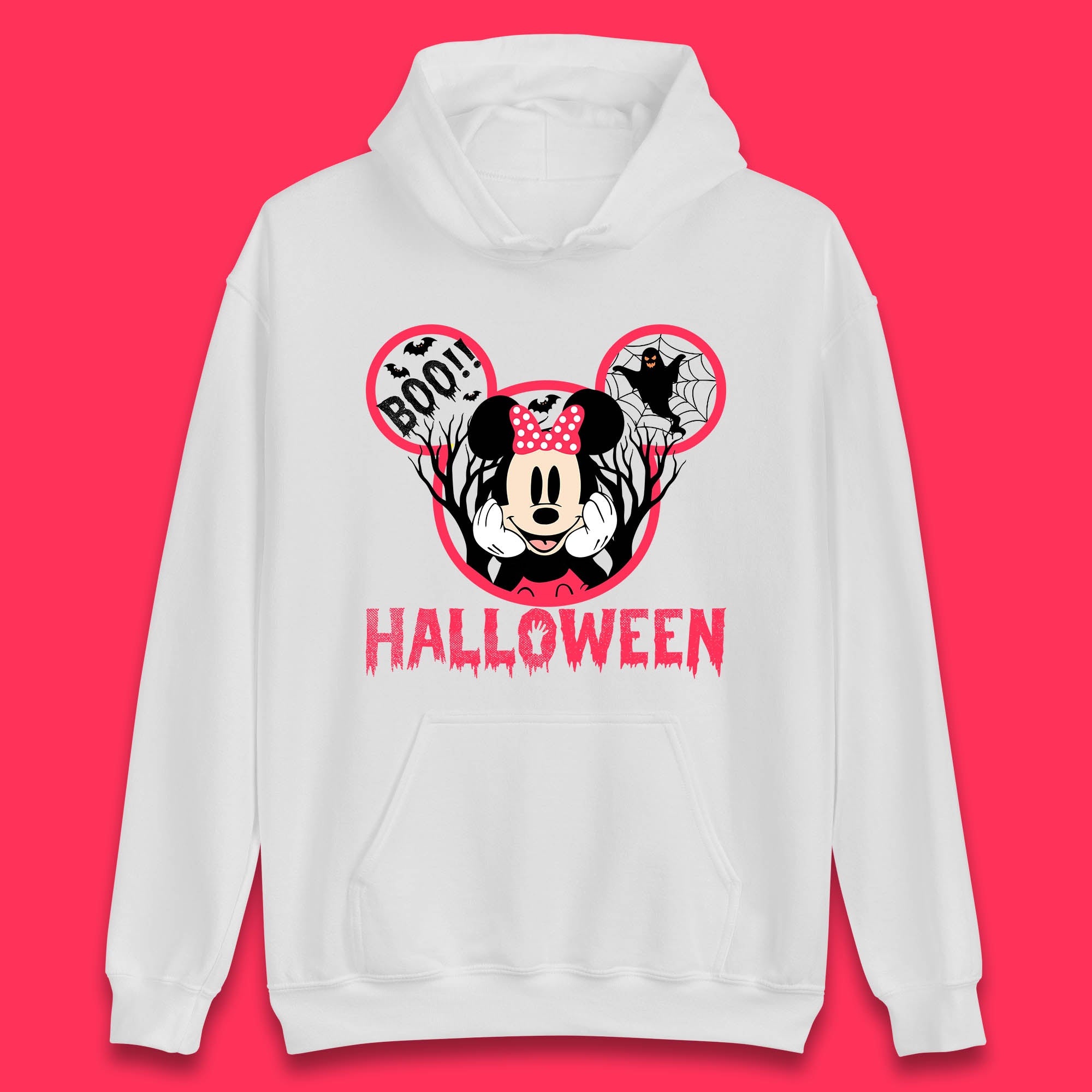 Disney Halloween Mickey Mouse Minnie Mouse Boo Ghost Horror Scary Disneyland Trip Unisex Hoodie