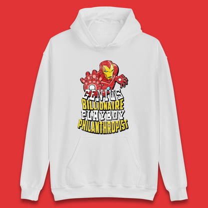 Tony Stark Quote Genius Billionaire Playboy Philanthropist Marvel Avenger Iron Man Superhero Movie Character Unisex Hoodie