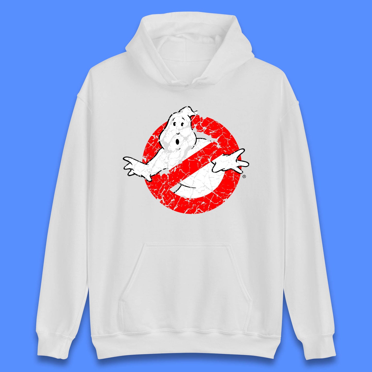 Distressed The Real Ghostbusters No Ghost Symbol Retro Halloween Movie Costume Unisex Hoodie