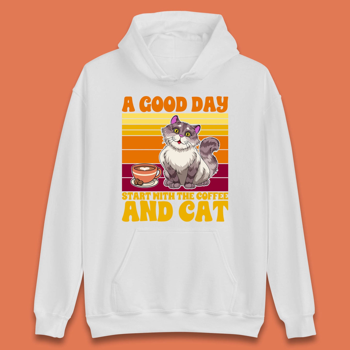 A Good Day Start With The Coffee And Cat Funny Coffee Cats Lovers Unisex Hoodie