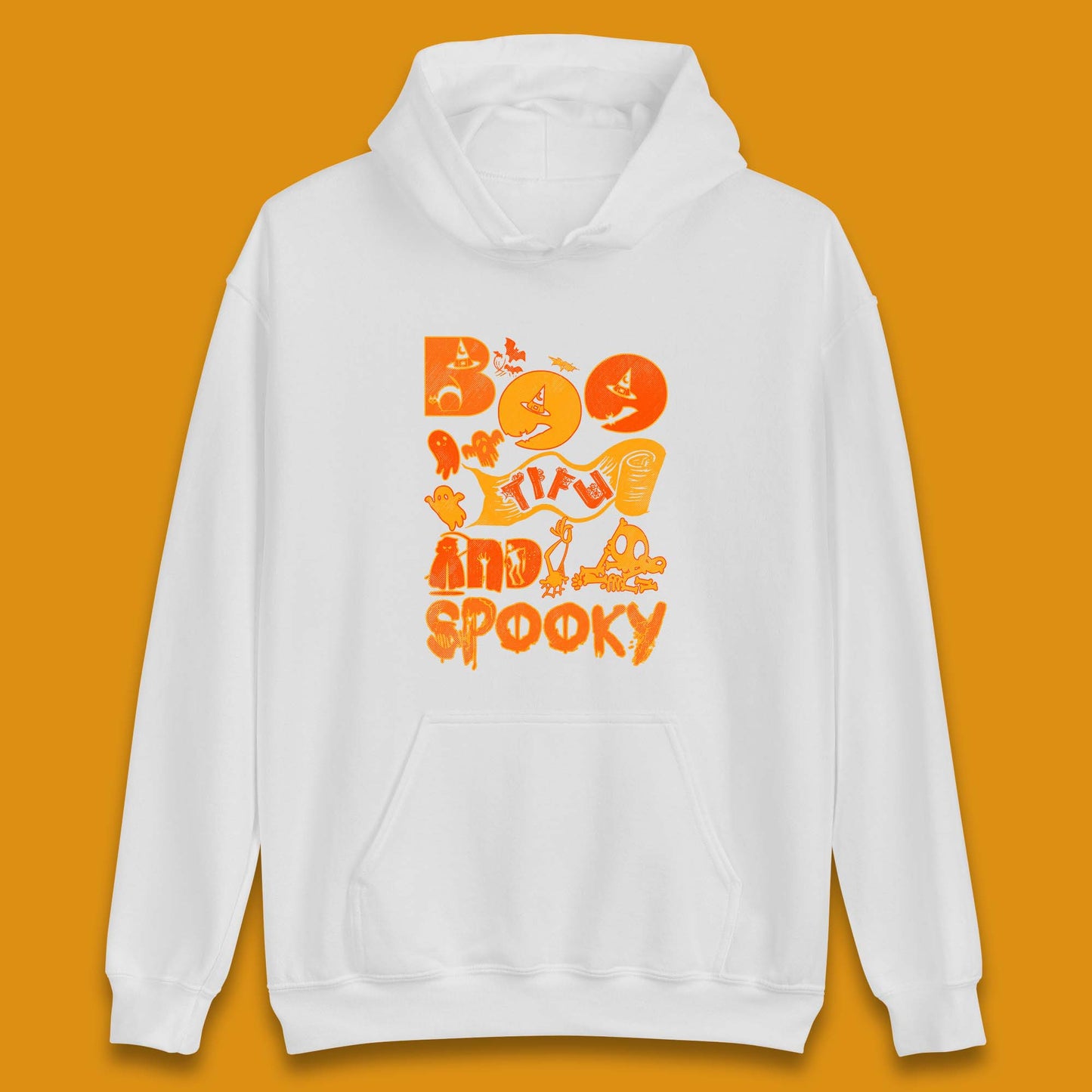 Boo Tiful and Spooky Halloween Horror Scary Boo Ghost Spooky Season Unisex Hoodie