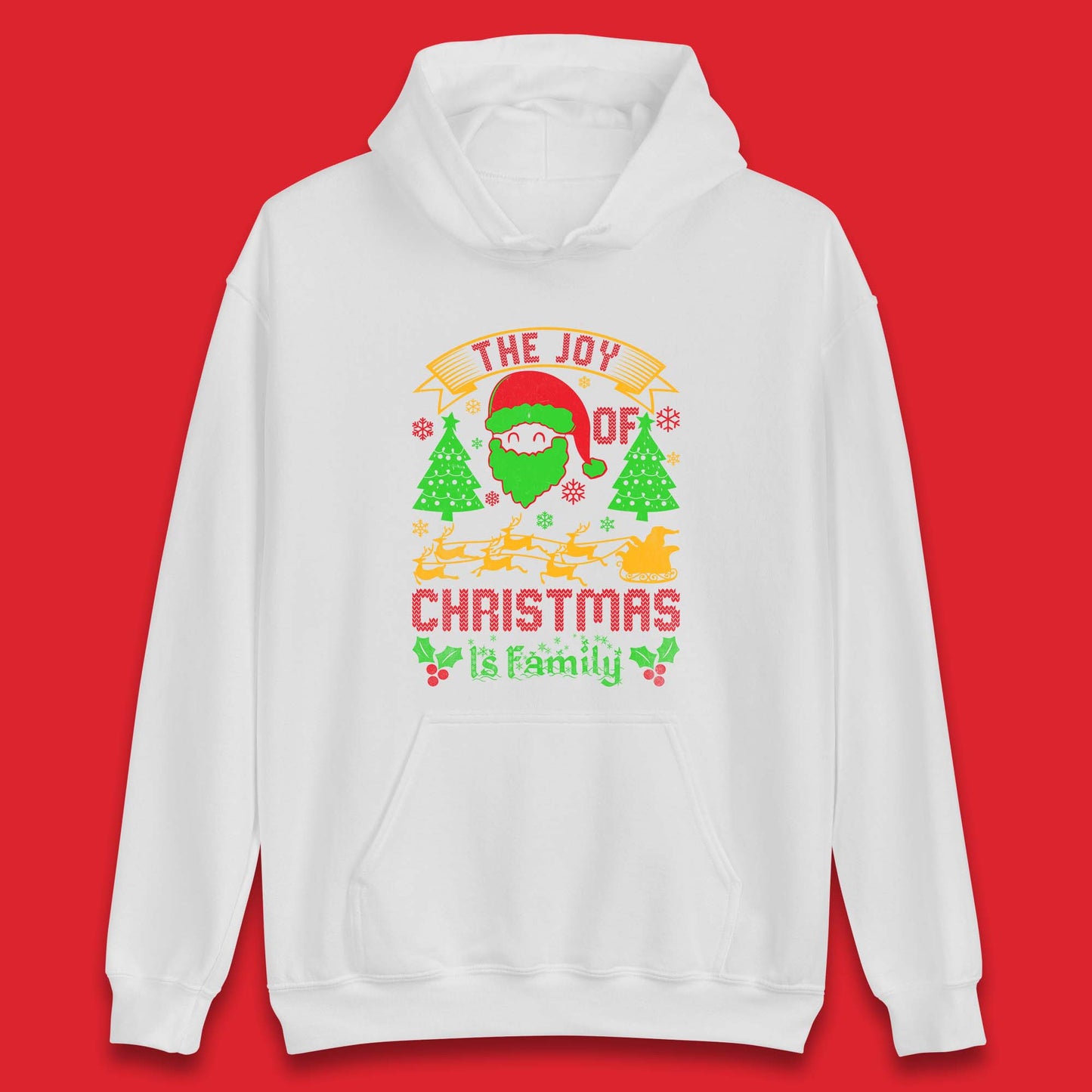 the joy of christmas is family hoodie