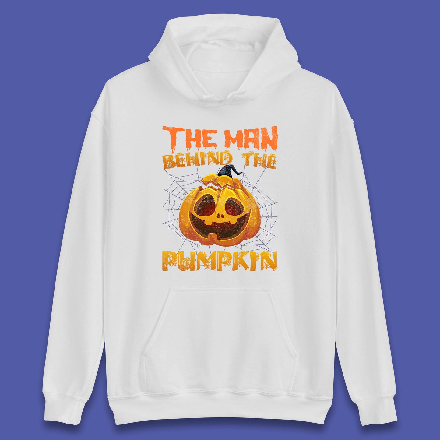 The Man Behind The Pumpkin Halloween Pregnancy Baby Announcement New Dad Gift Unisex Hoodie