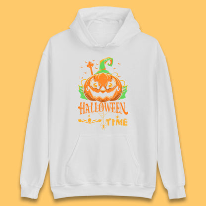 Halloween Time Scary Face Jack O Lantern Horror Pumpkin Halloween Scary Night Unisex Hoodie