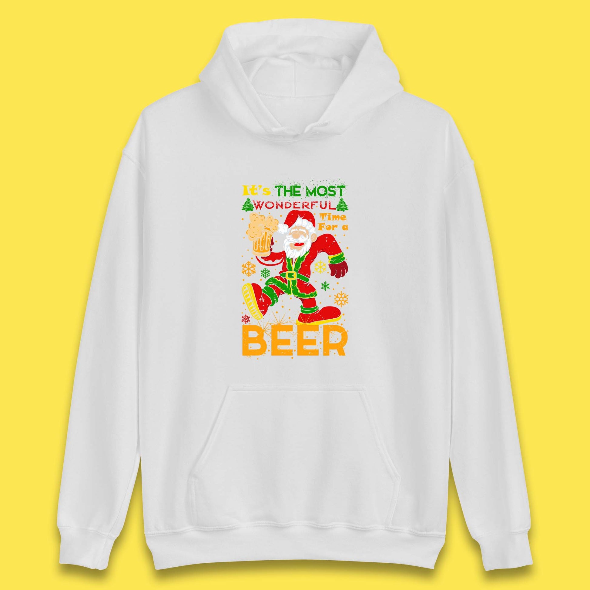 santa drink beer hoodie
